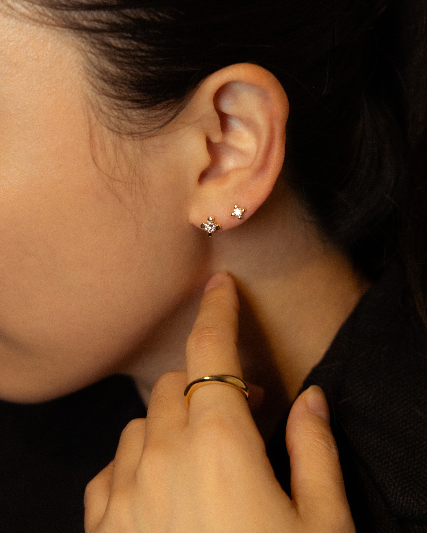 Glint Diamond Earring Medium 14K Gold