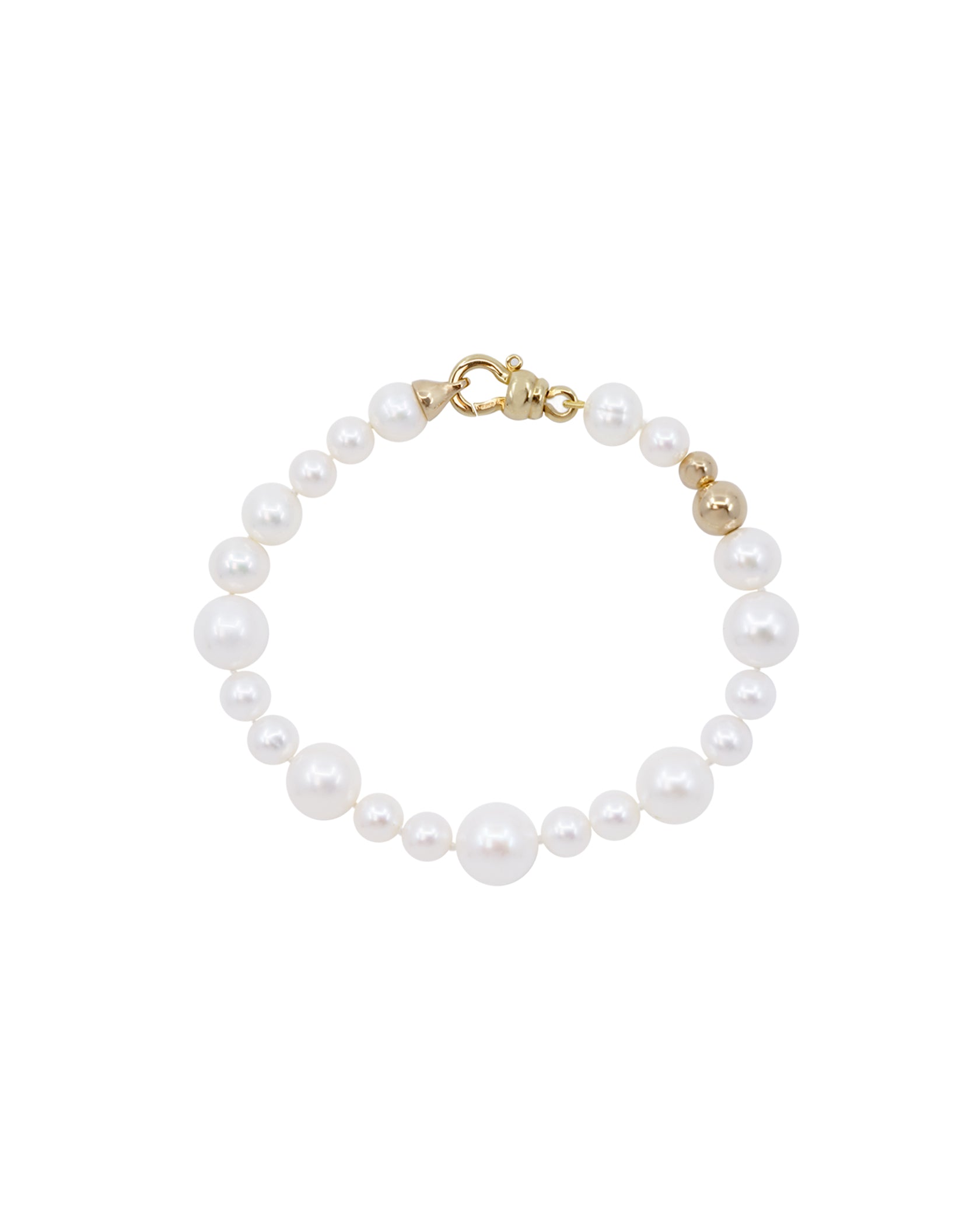 Bubble & Gold Pearl Bracelet 14K Gold - MAPPERRI