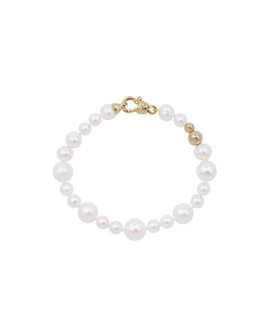 Bubble & Gold Pearl Bracelet 14K Gold - MAPPERRI