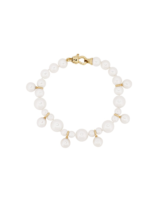 Lustrous Pearl Cluster Bracelet 14K Gold - MAPPERRI