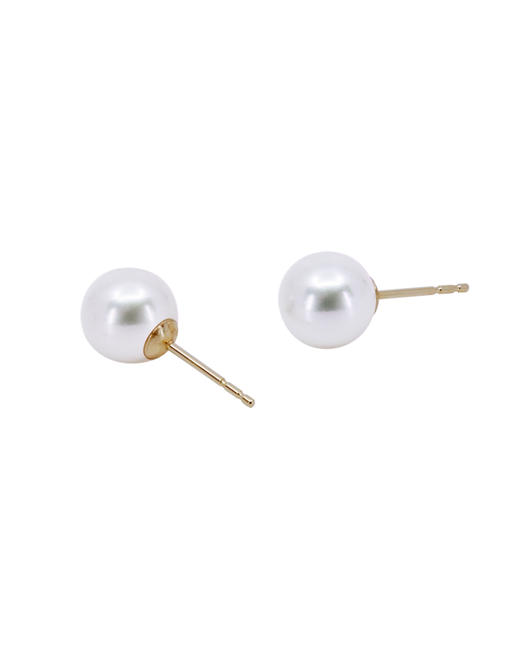 Pearl Stud Earrings 8.0 14K Gold - MAPPERRI