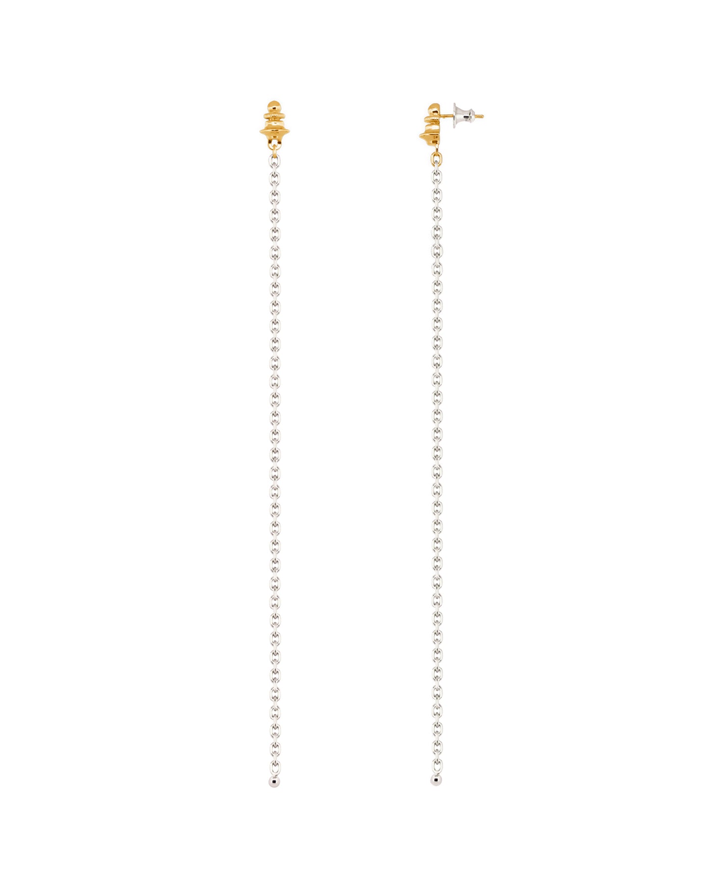 Garde Drop Chain Earrings Two Tone - MAPPERRI