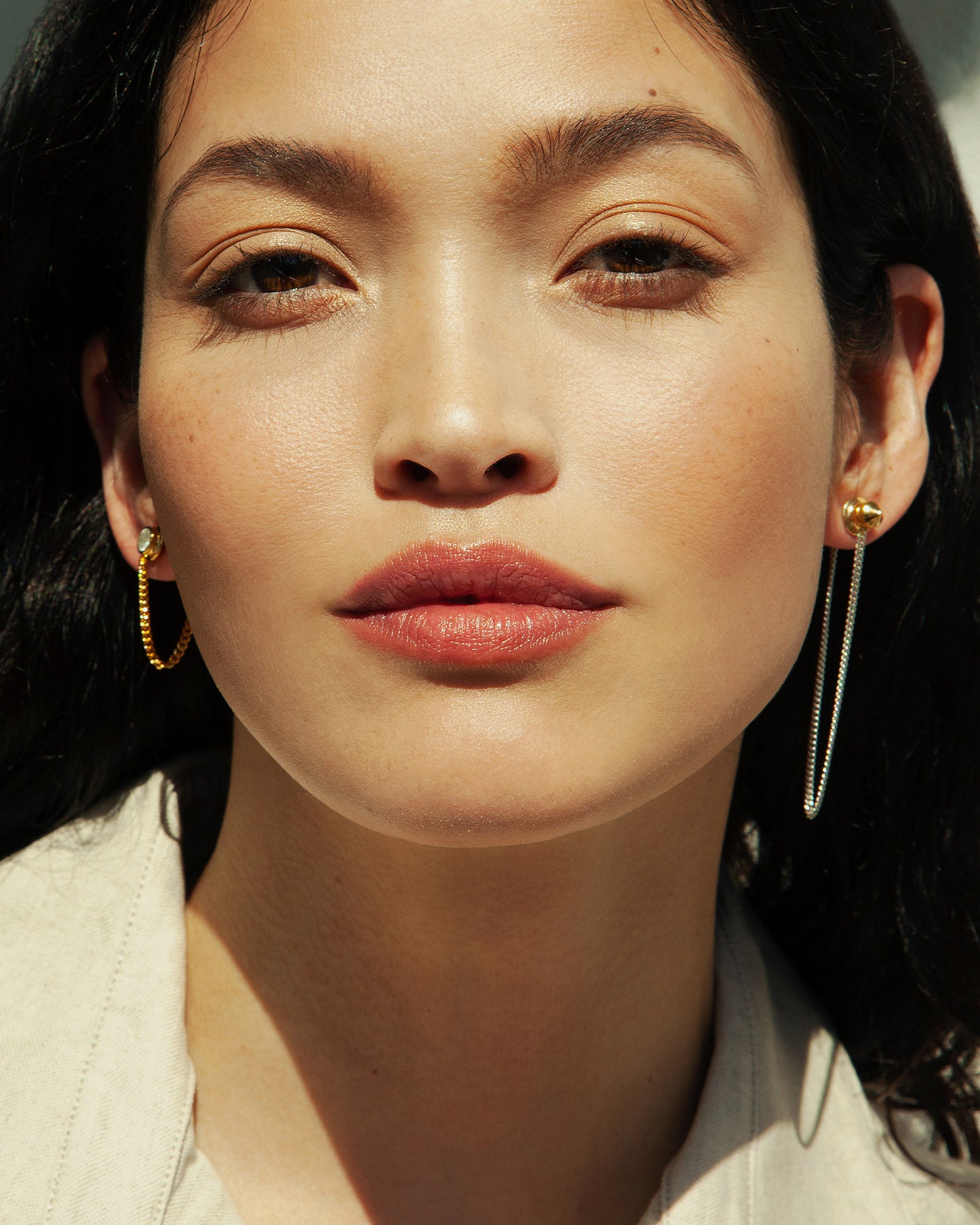 Garde Barbel Earring Two Tone - MAPPERRI