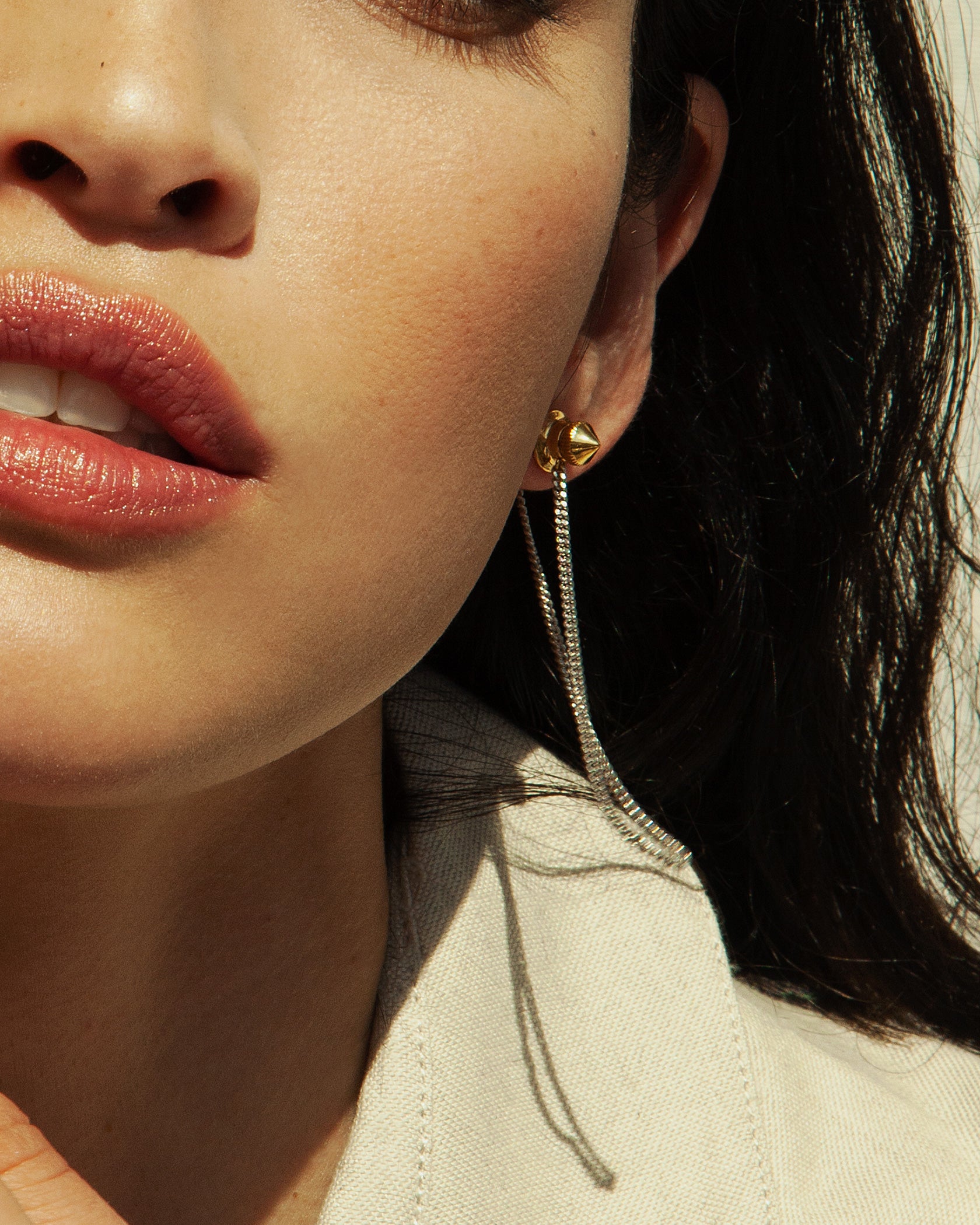 Garde Barbel Earring Two Tone - MAPPERRI