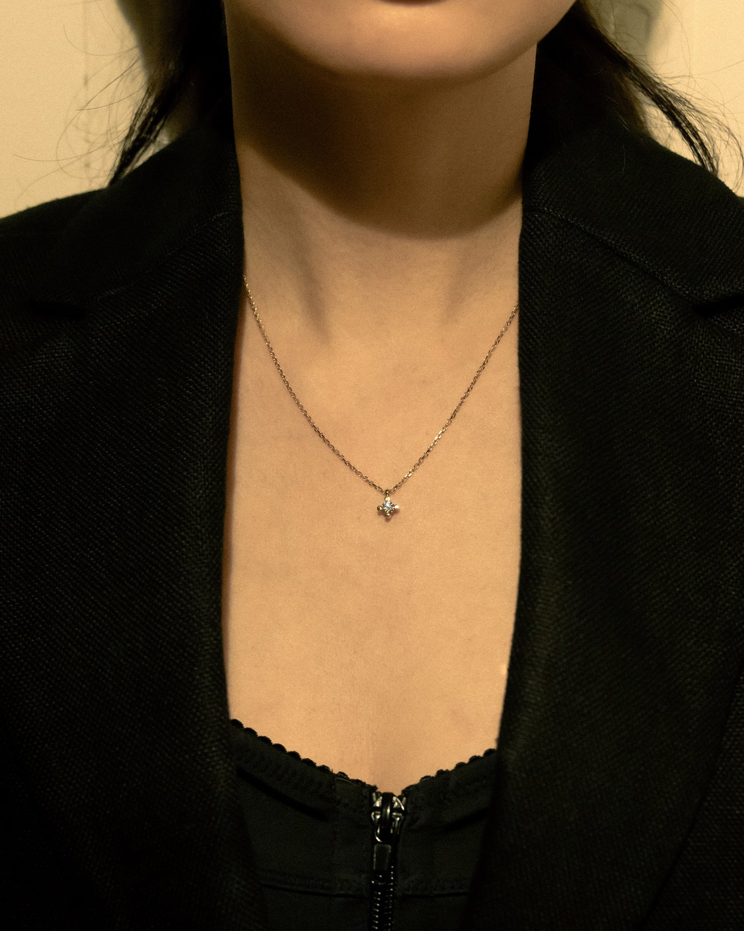 Glint Diamond Necklace Medium 14K White Gold