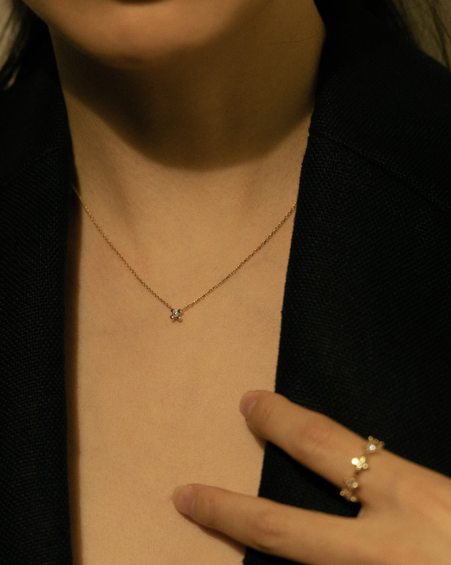 Glint Diamond Necklace Small 14K White Gold