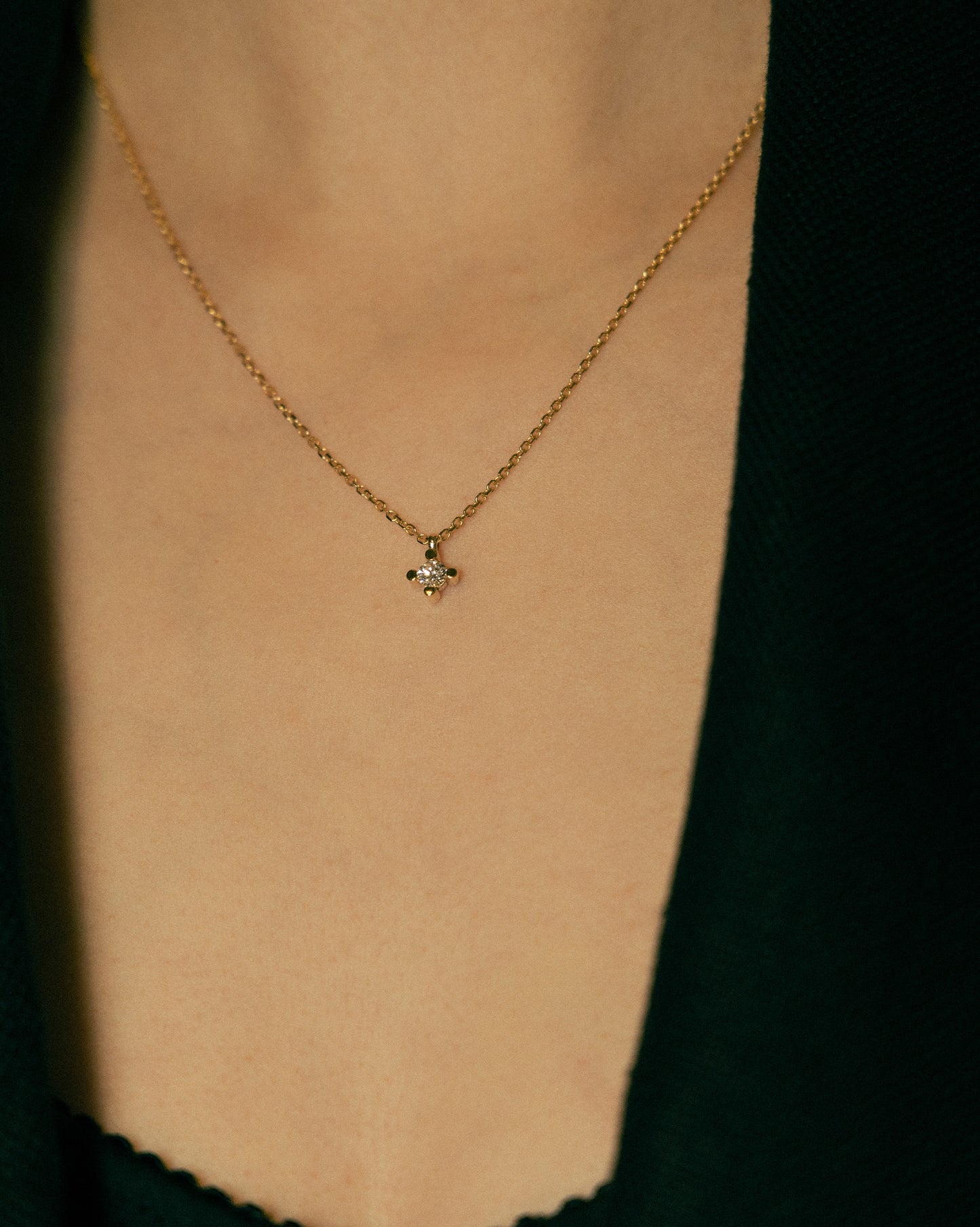 Glint Diamond Necklace Medium 14K White Gold