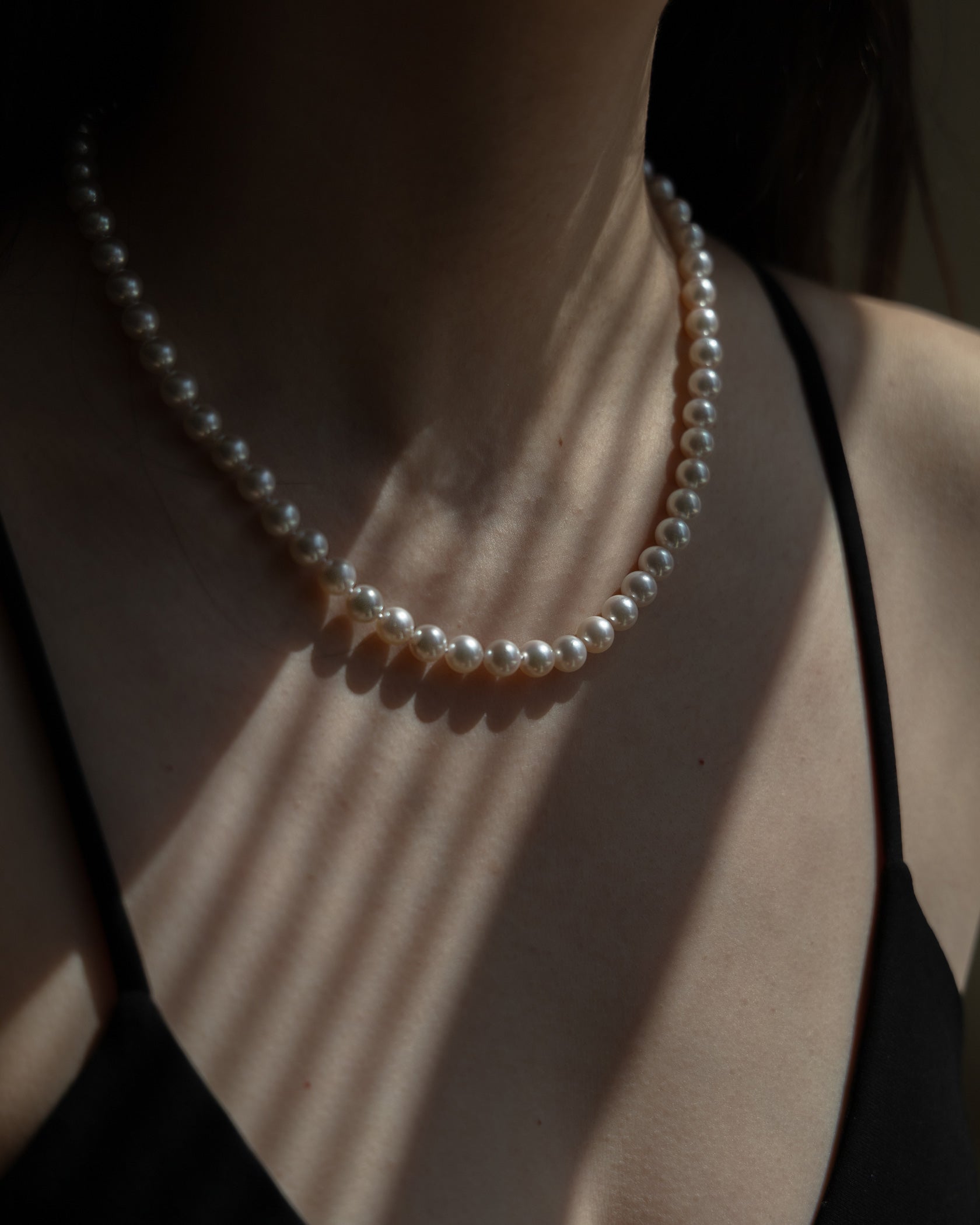 Classic Akoya Pearl Necklace 14K Gold - MAPPERRI