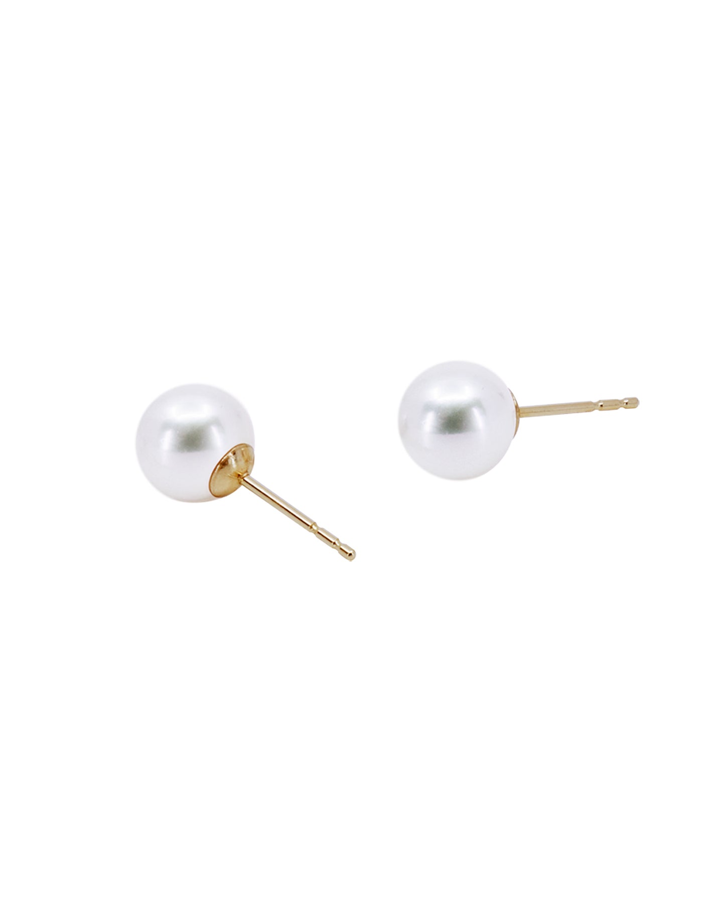 Pearl Stud Earrings 6.5 14K Gold - MAPPERRI