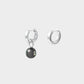 Mini Hoop Earrings & Tahitian Pearl Set