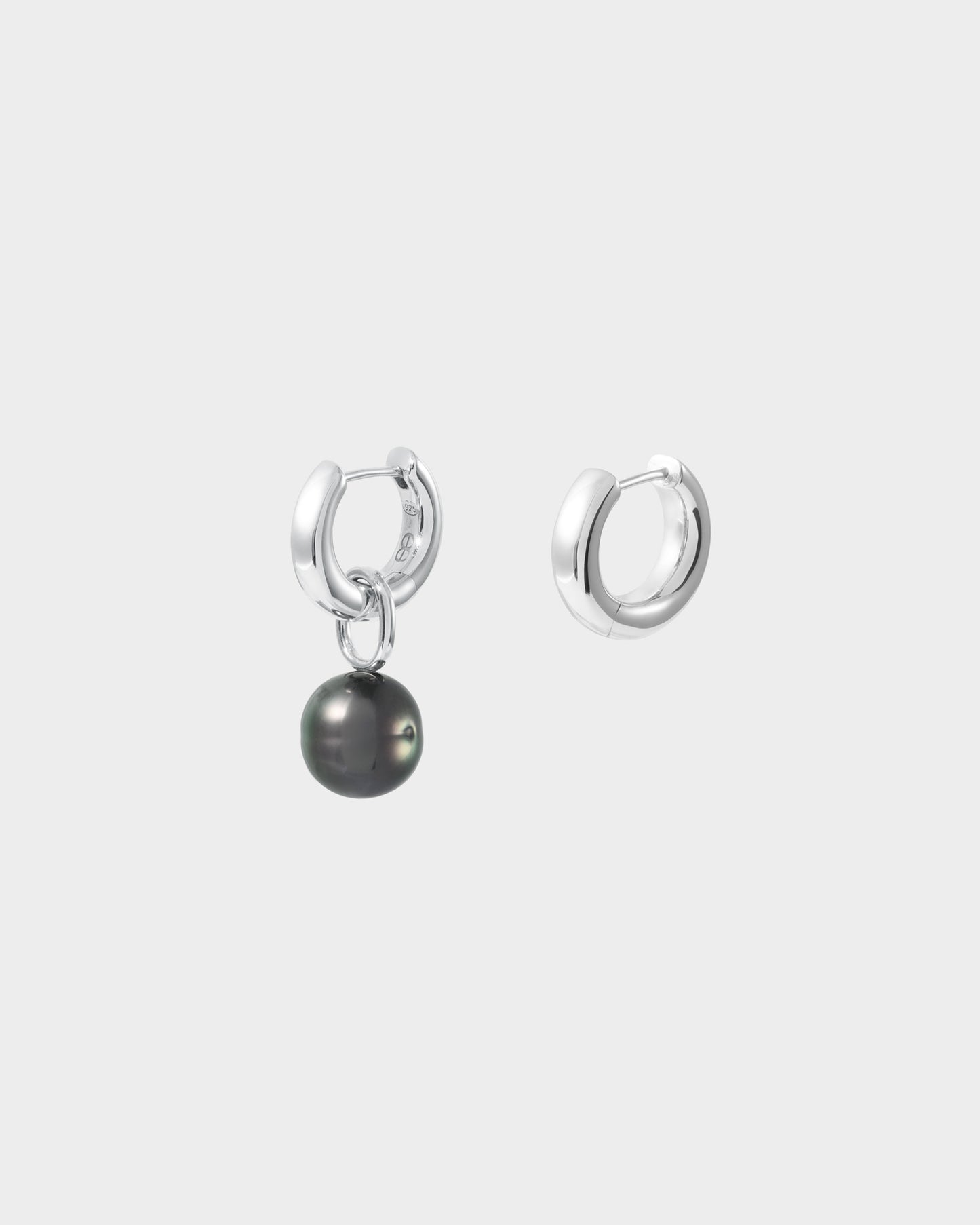 Mini Hoop Earrings & Tahitian Pearl Set