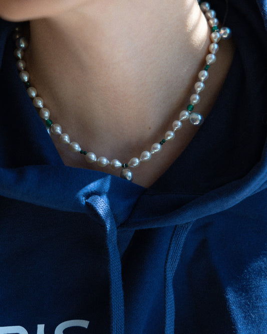 Elysian Pearl & Blue Drops Necklace