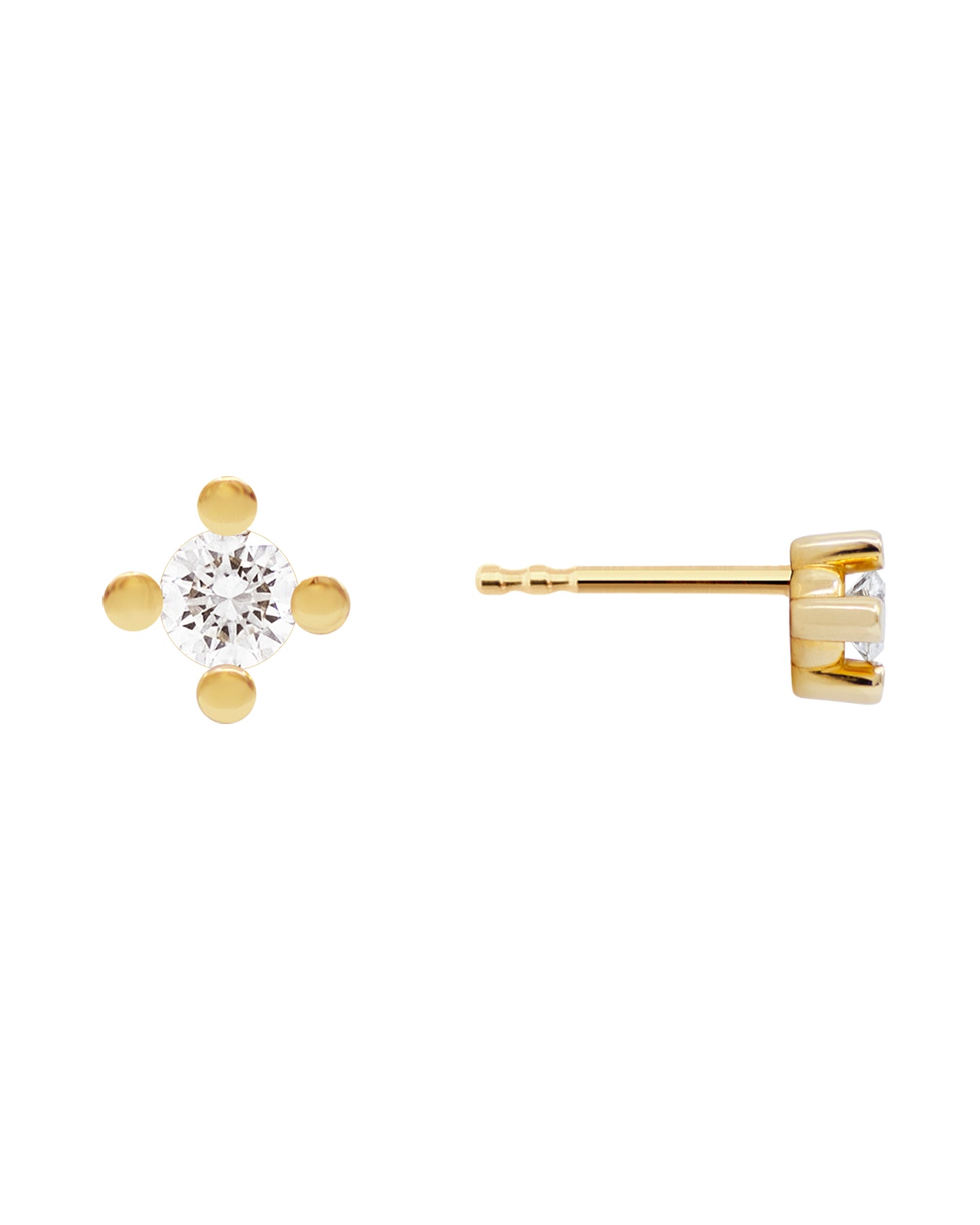 Glint Diamond Earring Small 14K Gold