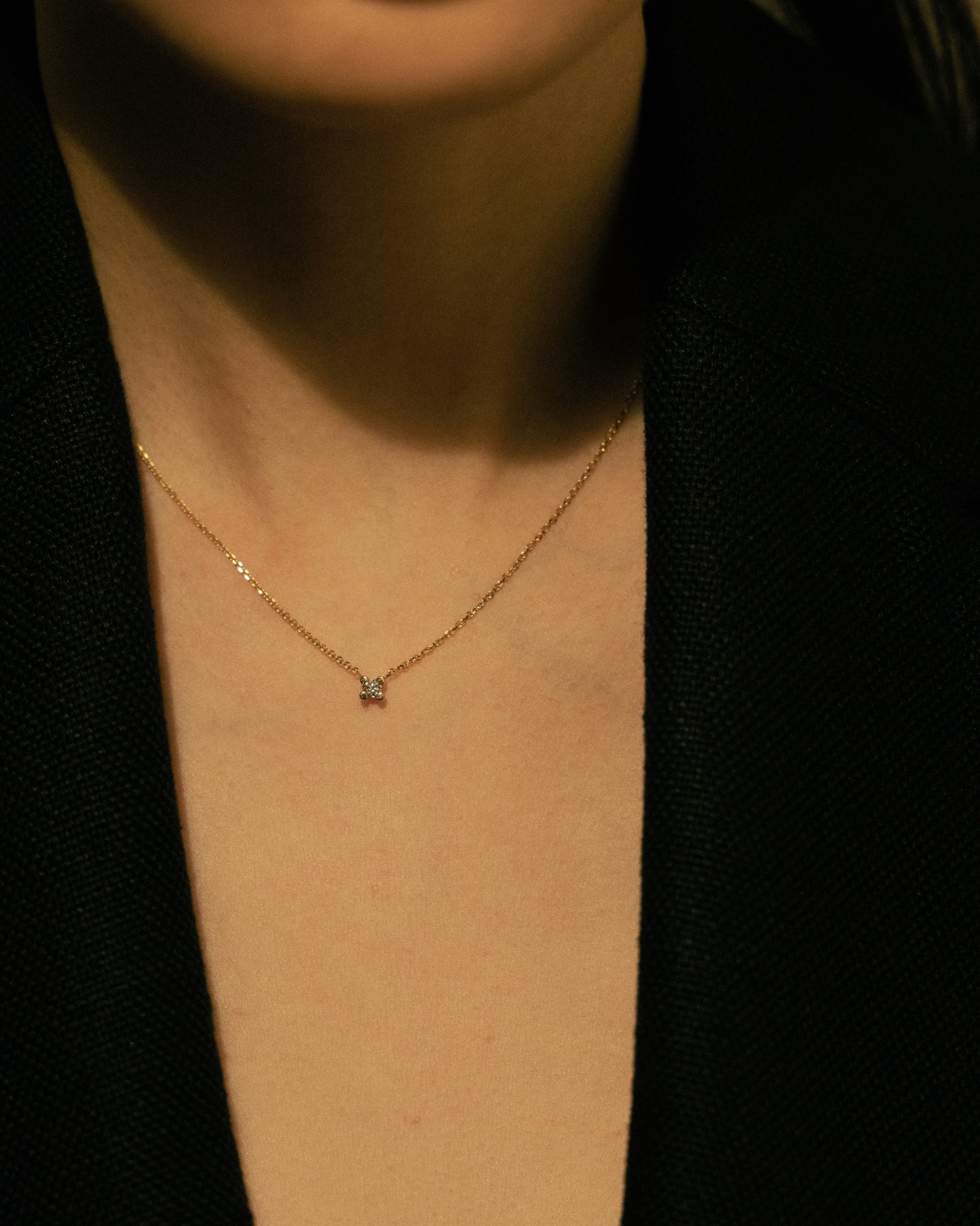 Glint Diamond Necklace Small 14K Gold