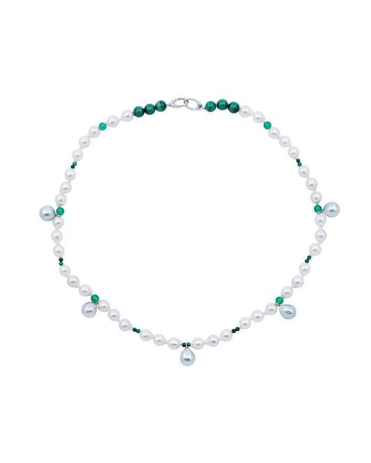 Elysian Blue Drops Pearl Necklace