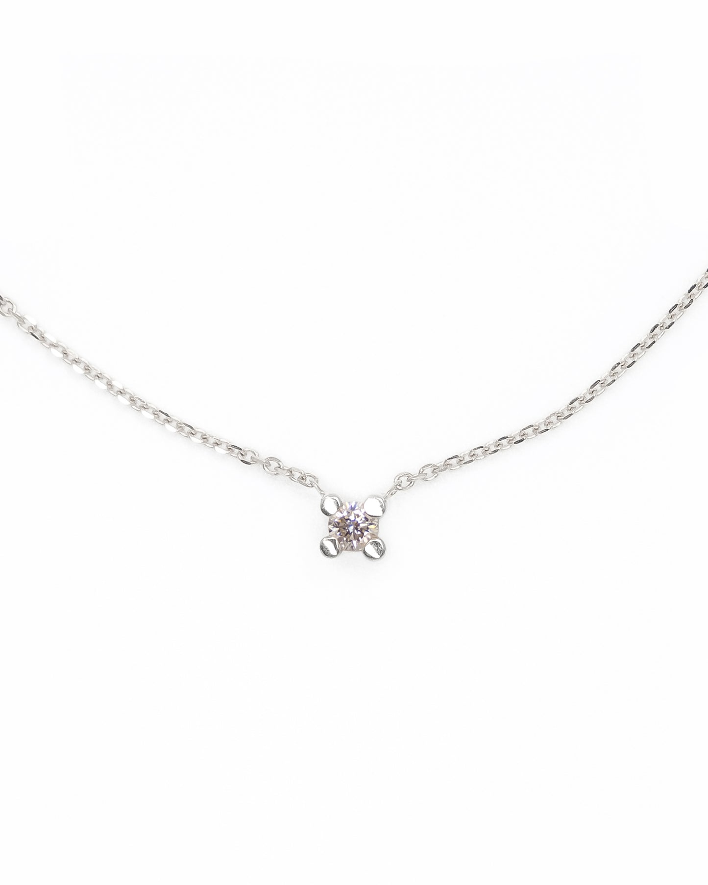 Glint Diamond Necklace Small 14K White Gold