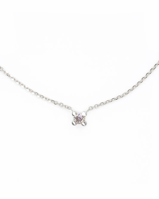 Glint Diamond Necklace Small 14K White Gold