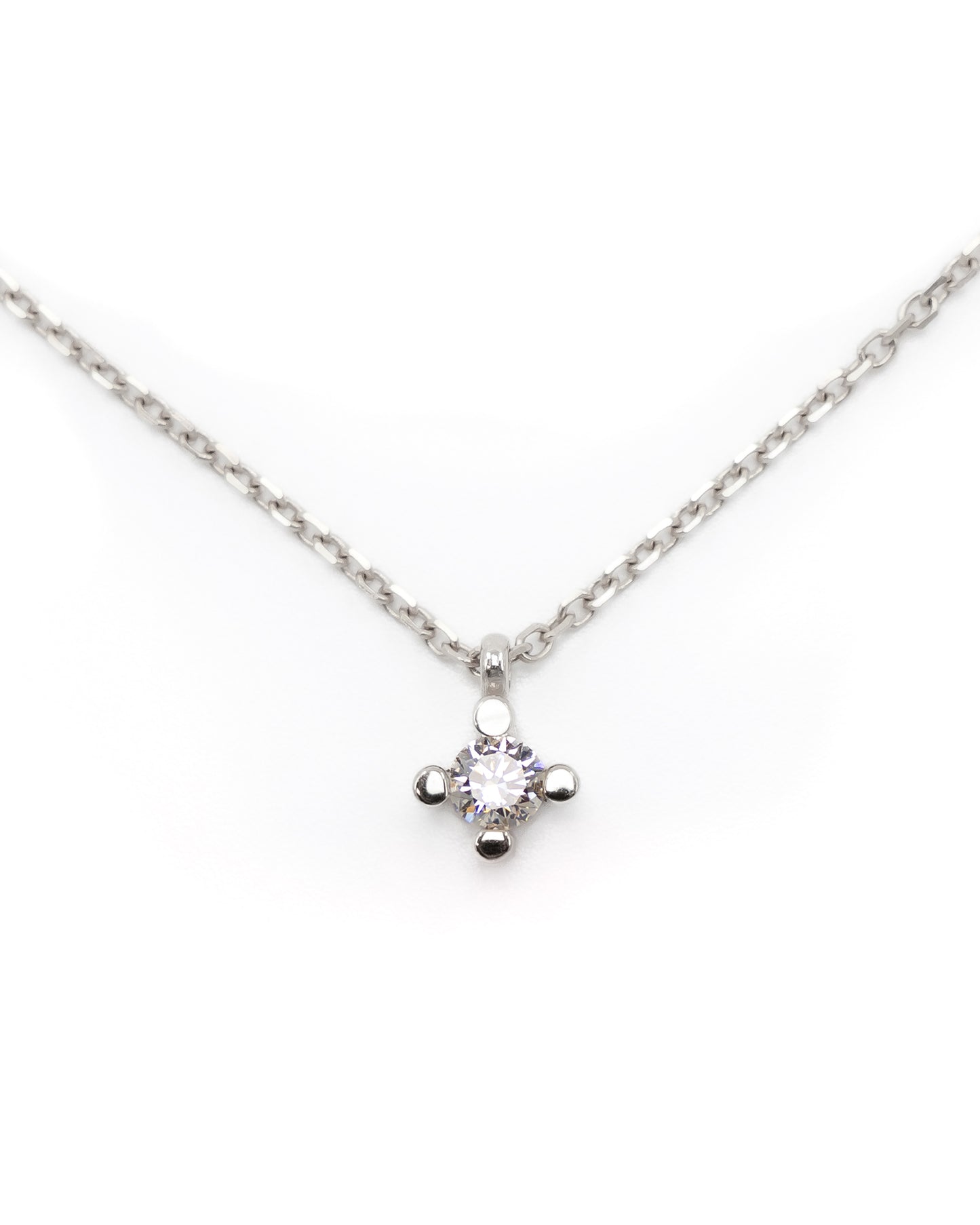 Glint Diamond Necklace Medium 14K White Gold