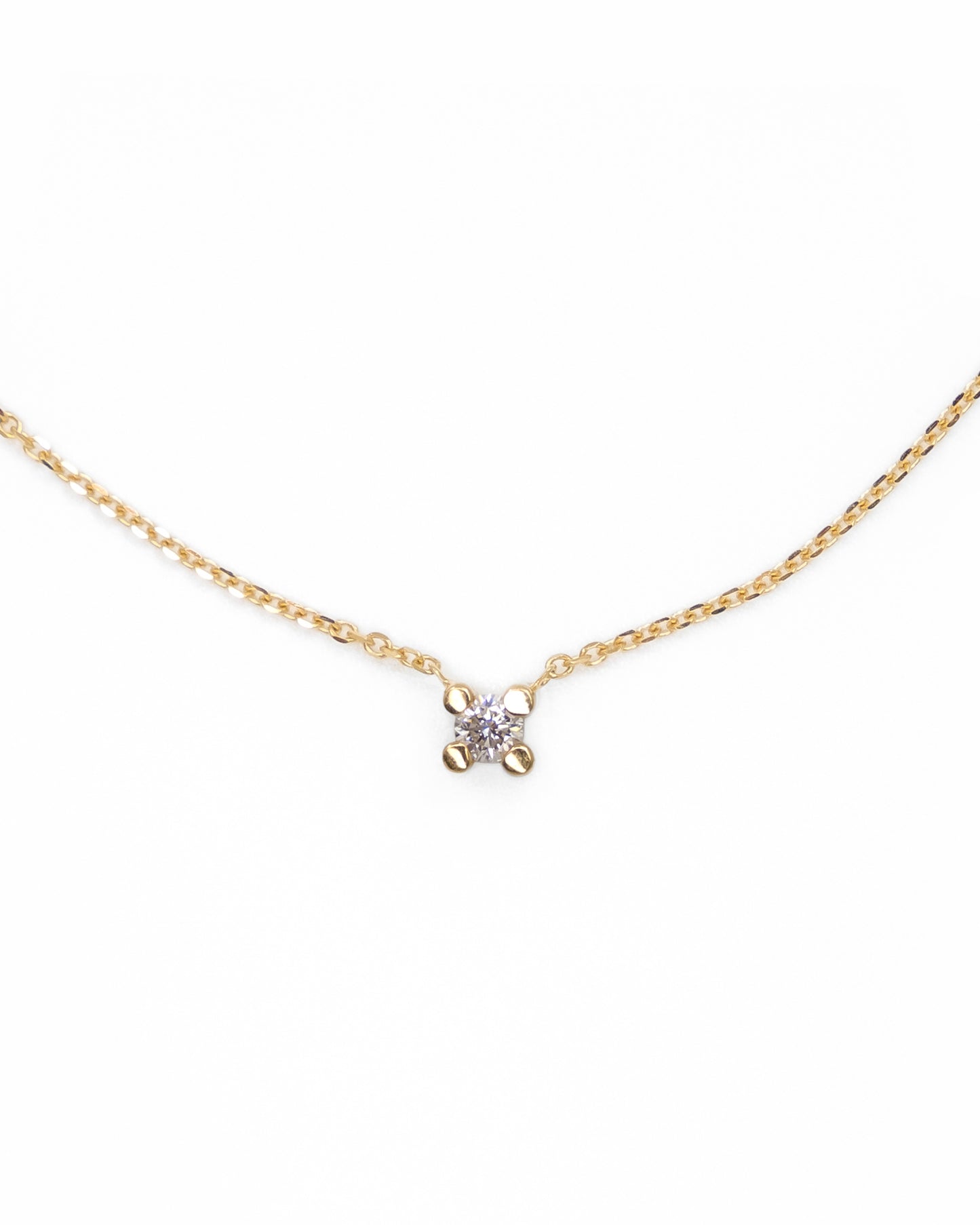 Glint Diamond Necklace Small 14K Gold