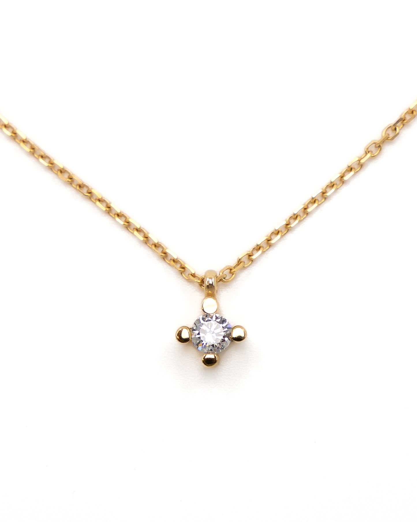 Glint Diamond Necklace Medium 14K Gold