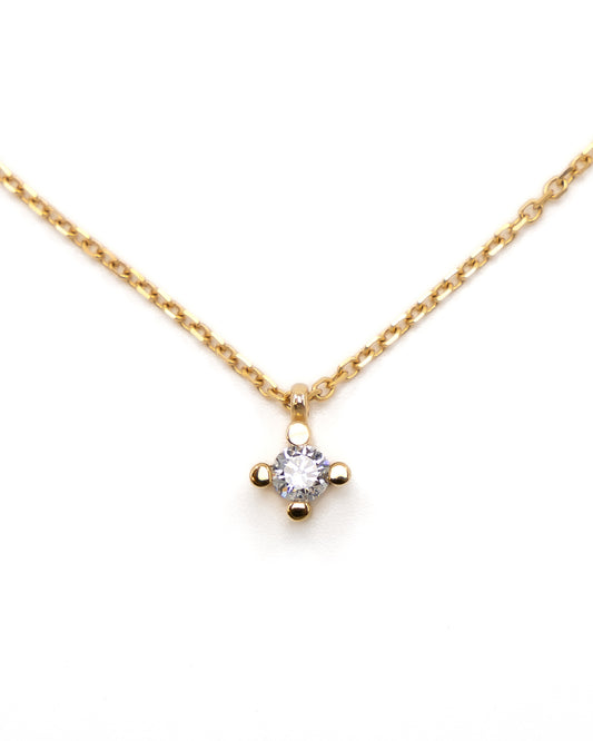 Glint Diamond Necklace Medium 14K Gold